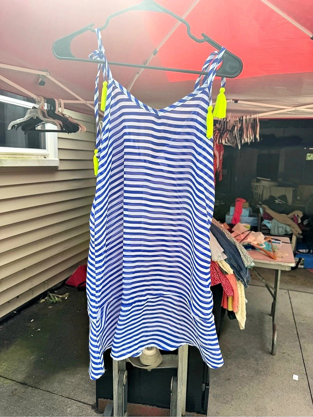 No Boundaries Striped Mini Dress in Blue & White Size Small/Medium